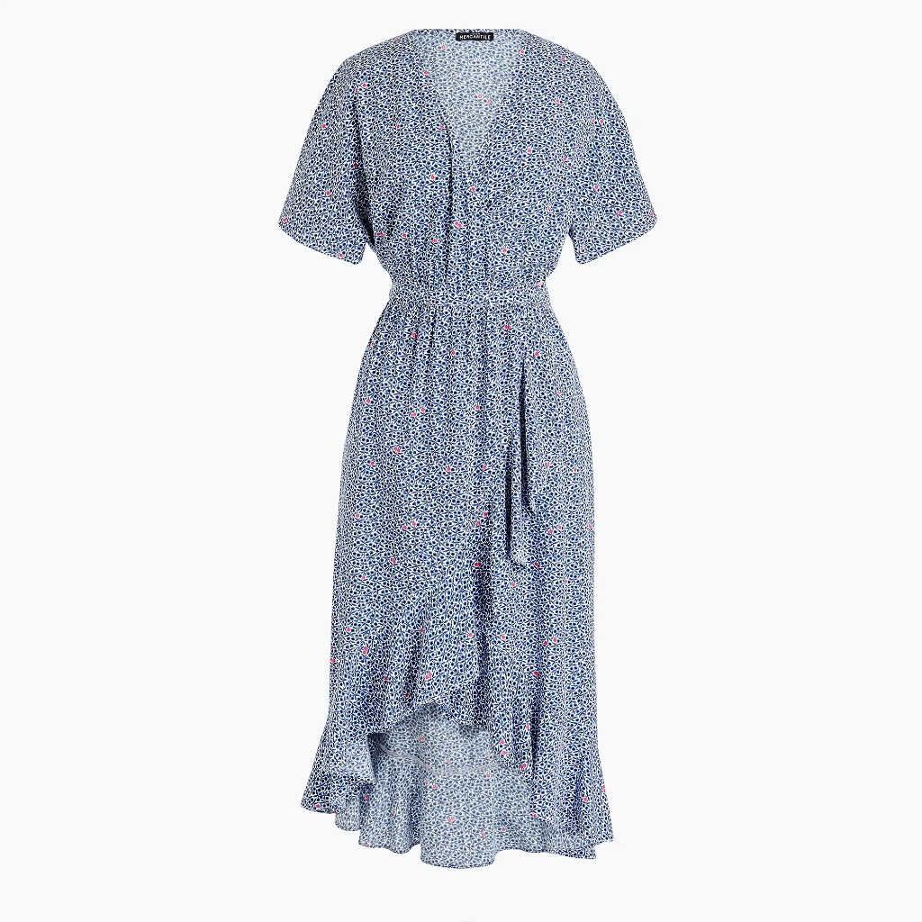 J. Crew Blue Floral High Low Dress